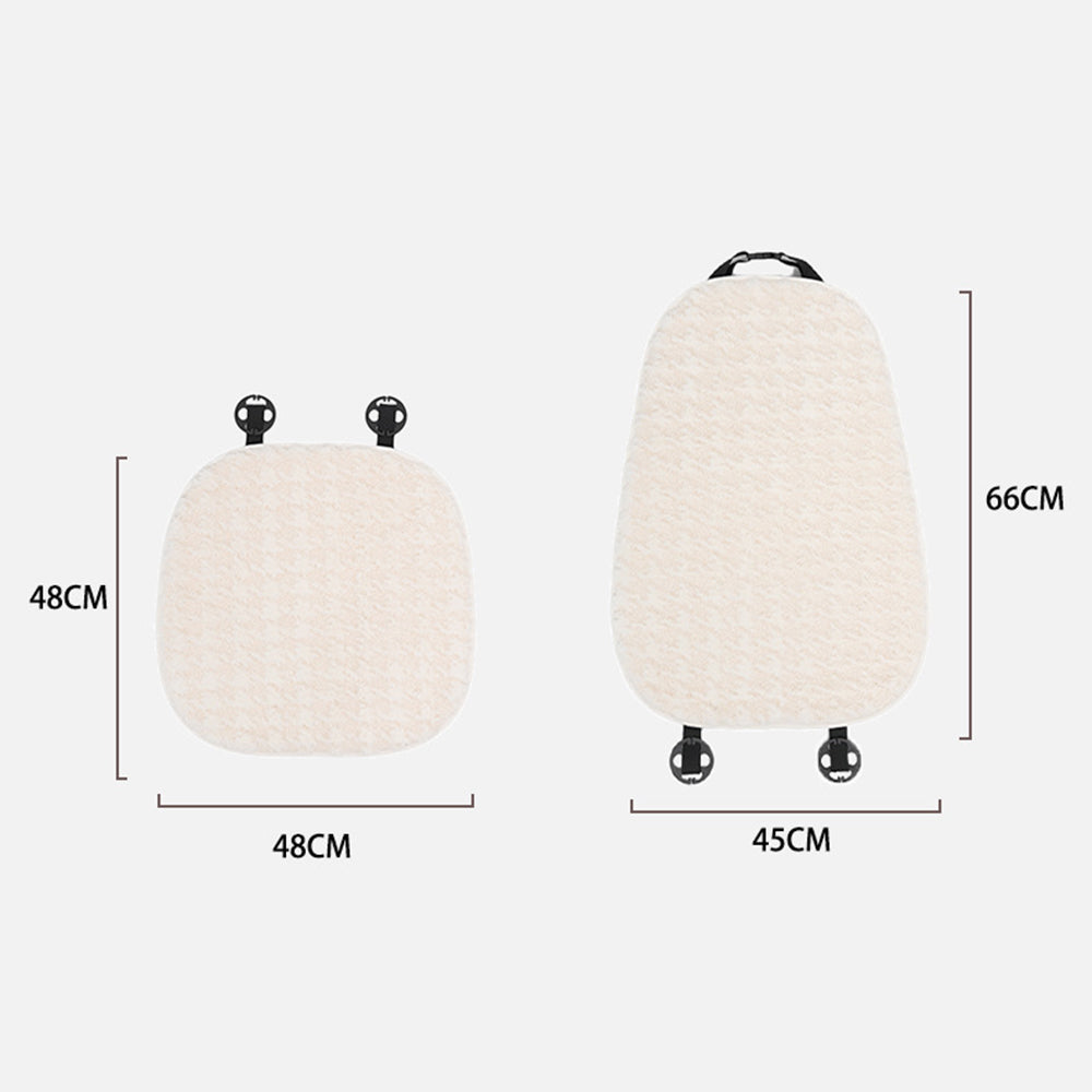2Pcs Soft Plush Car Front Seat Mat + 2pcs Non-slip Backrest Cushion Cover 2Pcs Soft Plush Car Front Seat Mat + 2pcs Non-slip Backrest Cushion Cover